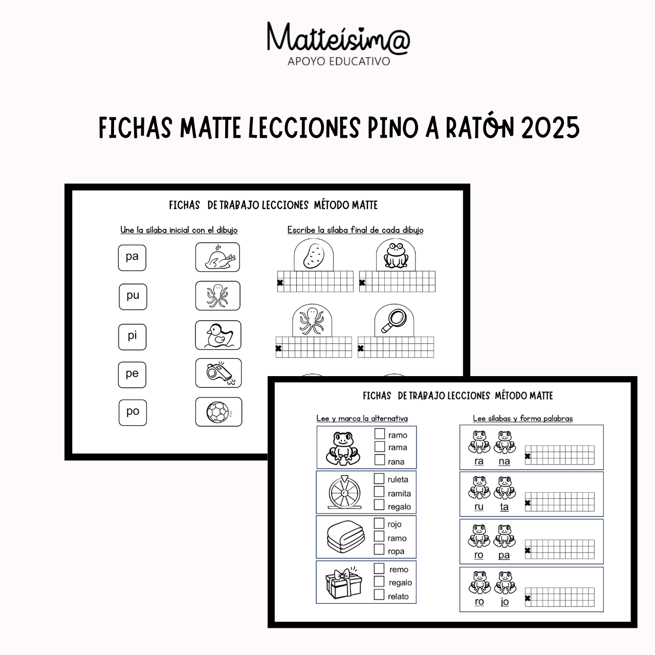 fichas matte pino a ratón